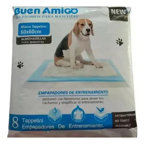 Sabanillas entrenamiento inteligente para cachorros “Buen Amigo” sin aroma (8 Unidades, 60x60 cm.)