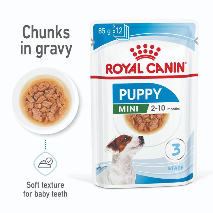 4 x POUCH MINI PUPPY 85 GR. ALIMENTO HÚMEDO ROYAL CANIN - Imagen 3